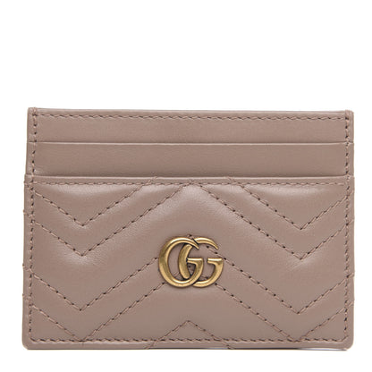 Gucci Calfskin Matelasse GG Marmont Card Holder Porcelain Rose 1 of 7
