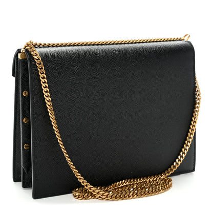 Saint Laurent Grain De Poudre Monogram Cassandra Clasp Bag Black Rouge Legion 3 of 11