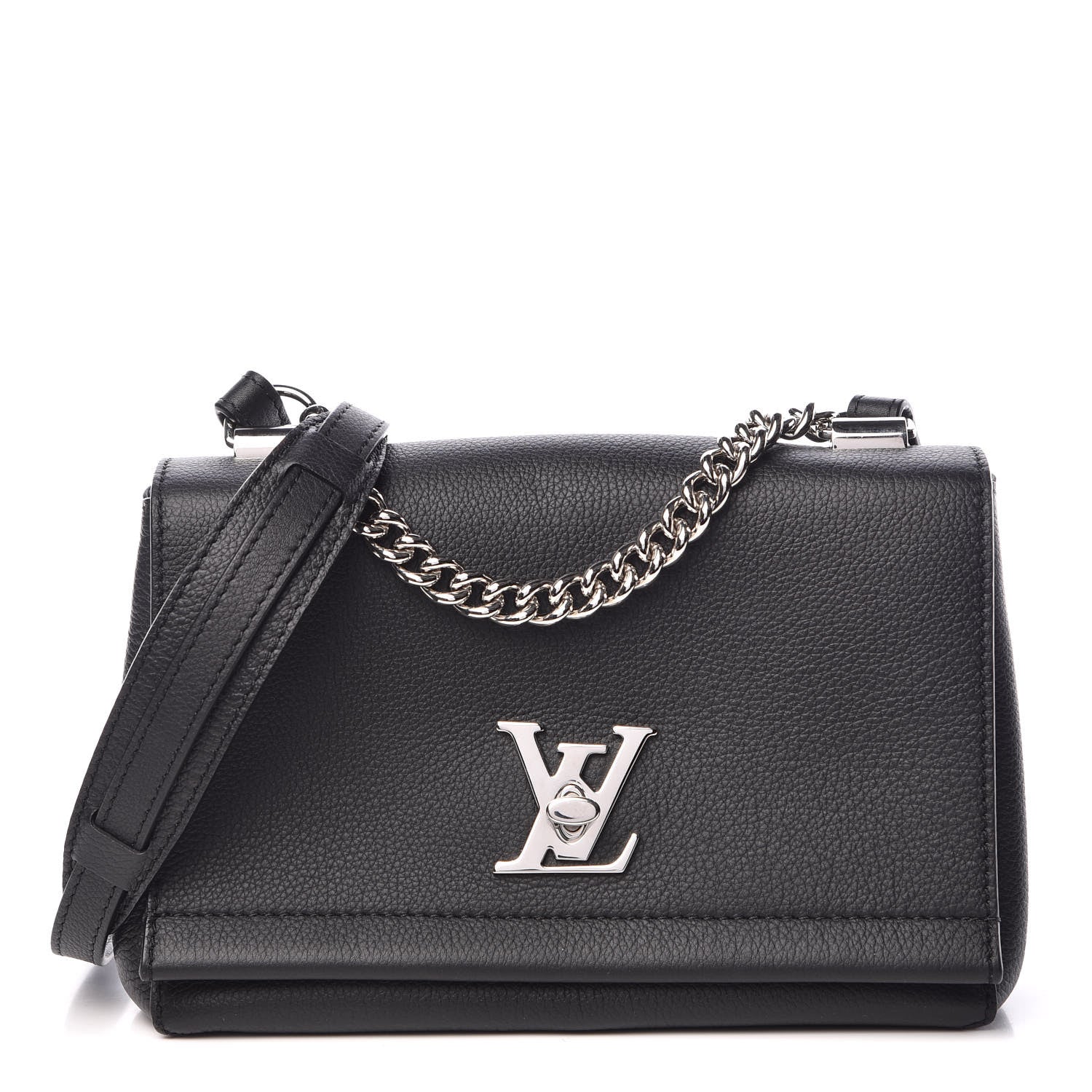 Louis Vuitton Calfskin Lockme II Chain Bag BB Black 1 of 9
