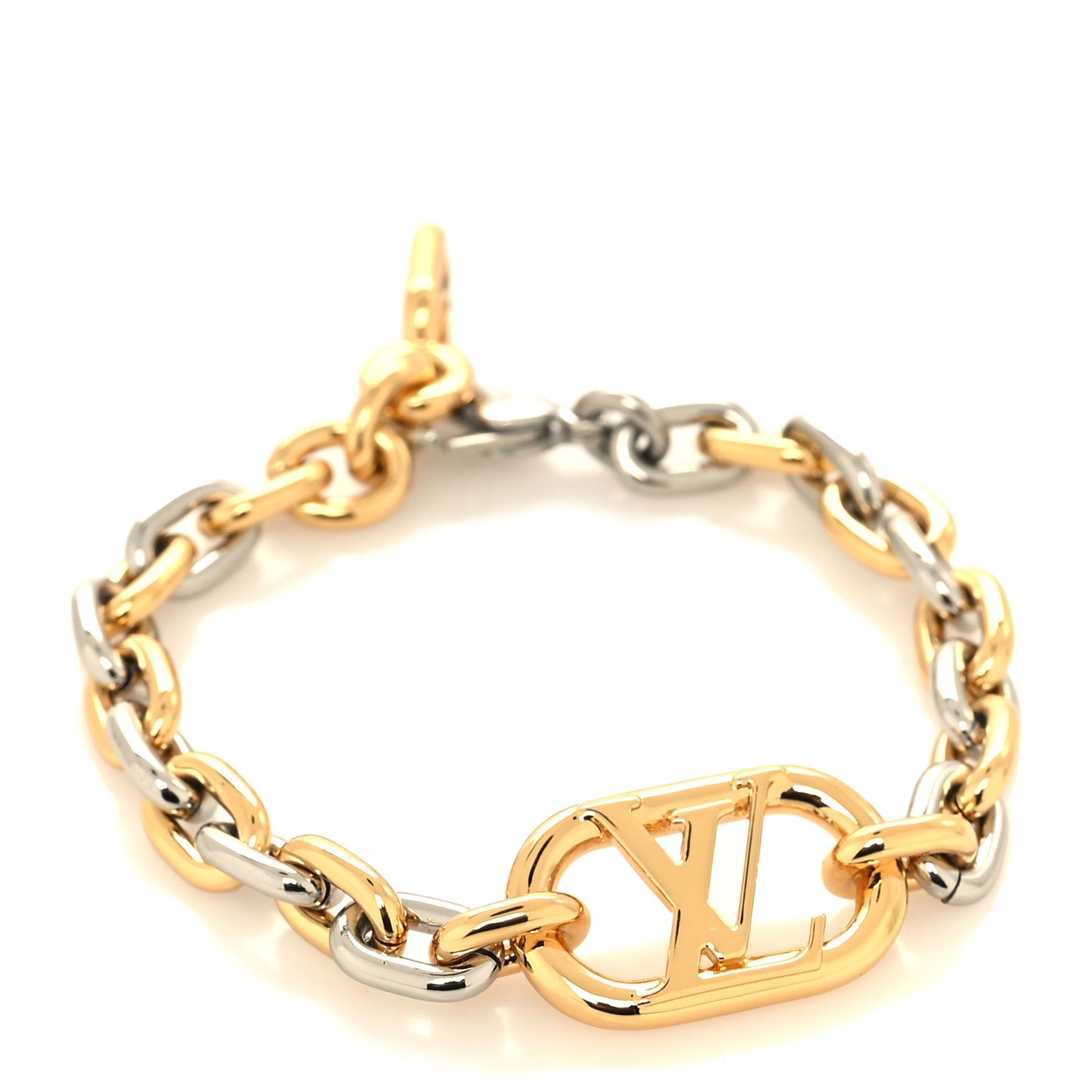 Everyday Chain LV Bracelet M Gold Silver