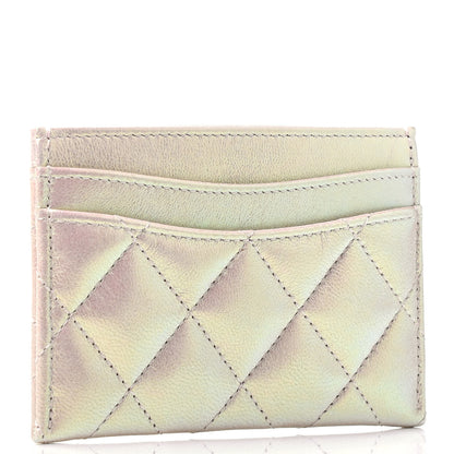Chanel Iridescent Lambskin Quilted Card Holder Ivory 3 of 7