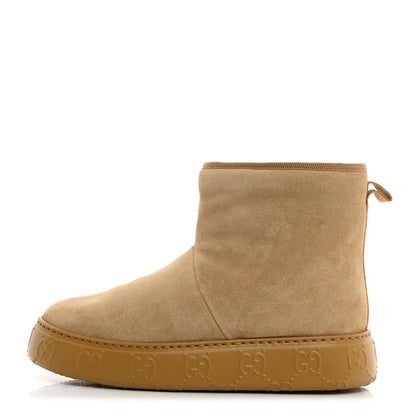 Gucci Suede Wool Womens Prestige Booties 37 Butterscotch 1 of 9
