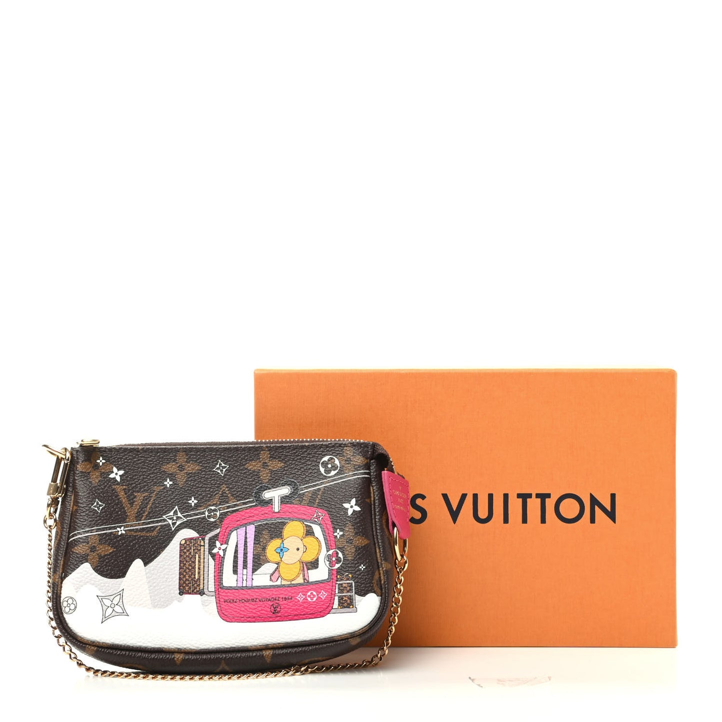 Monogram 2019 Christmas Animation Mini Courchevel Pochette Accessories Fuchsia