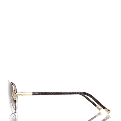 Louis Vuitton Monogram Petite Viola Pilote Aviator Sunglasses Z0571U Brown 3 of 7