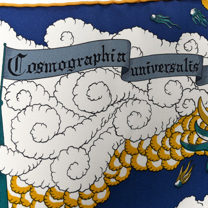 Hermes Silk Cosmographia Universalis Scarf 90 Bleu Nuit Vert Miel 5 of 5