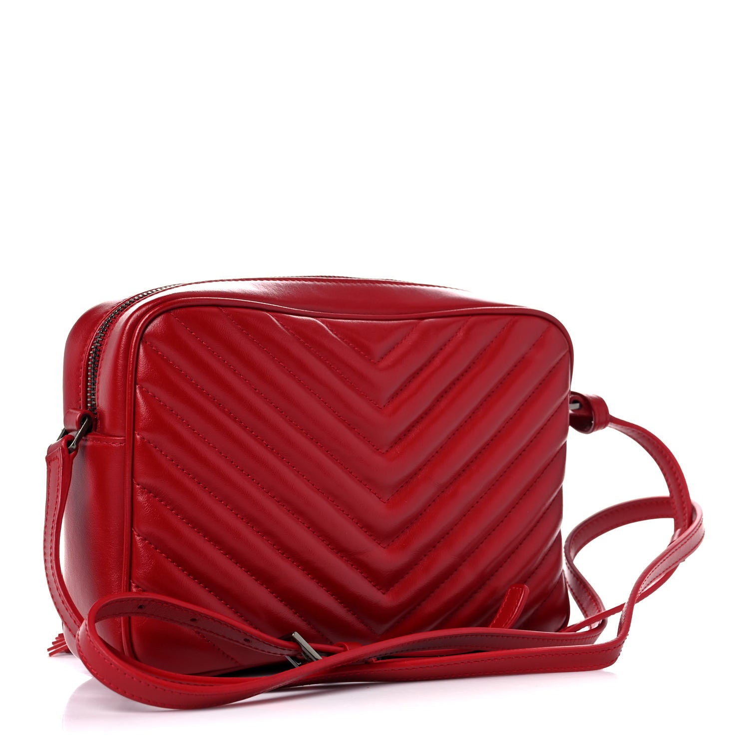 Saint Laurent Calfskin Matelasse Monogram Lou Camera Bag Rouge Eros 3 of 9