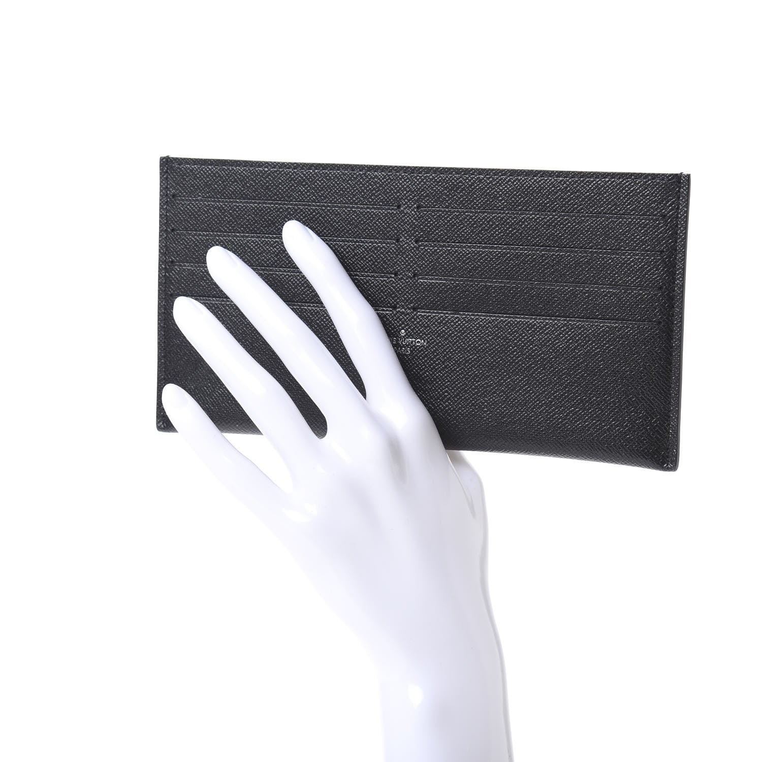 Louis Vuitton Calfskin Felicie Chain Wallet Card Holder Insert Black 2 of 6