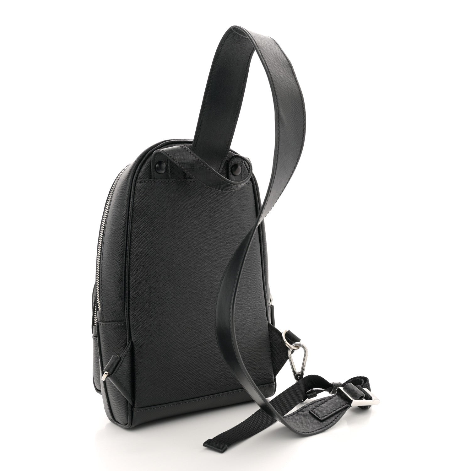 Prada Saffiano Sling Backpack Black 2 of 11