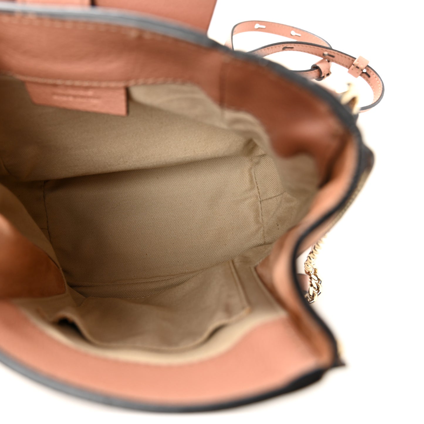 Suede Calfskin Small Faye Backpack Nougat