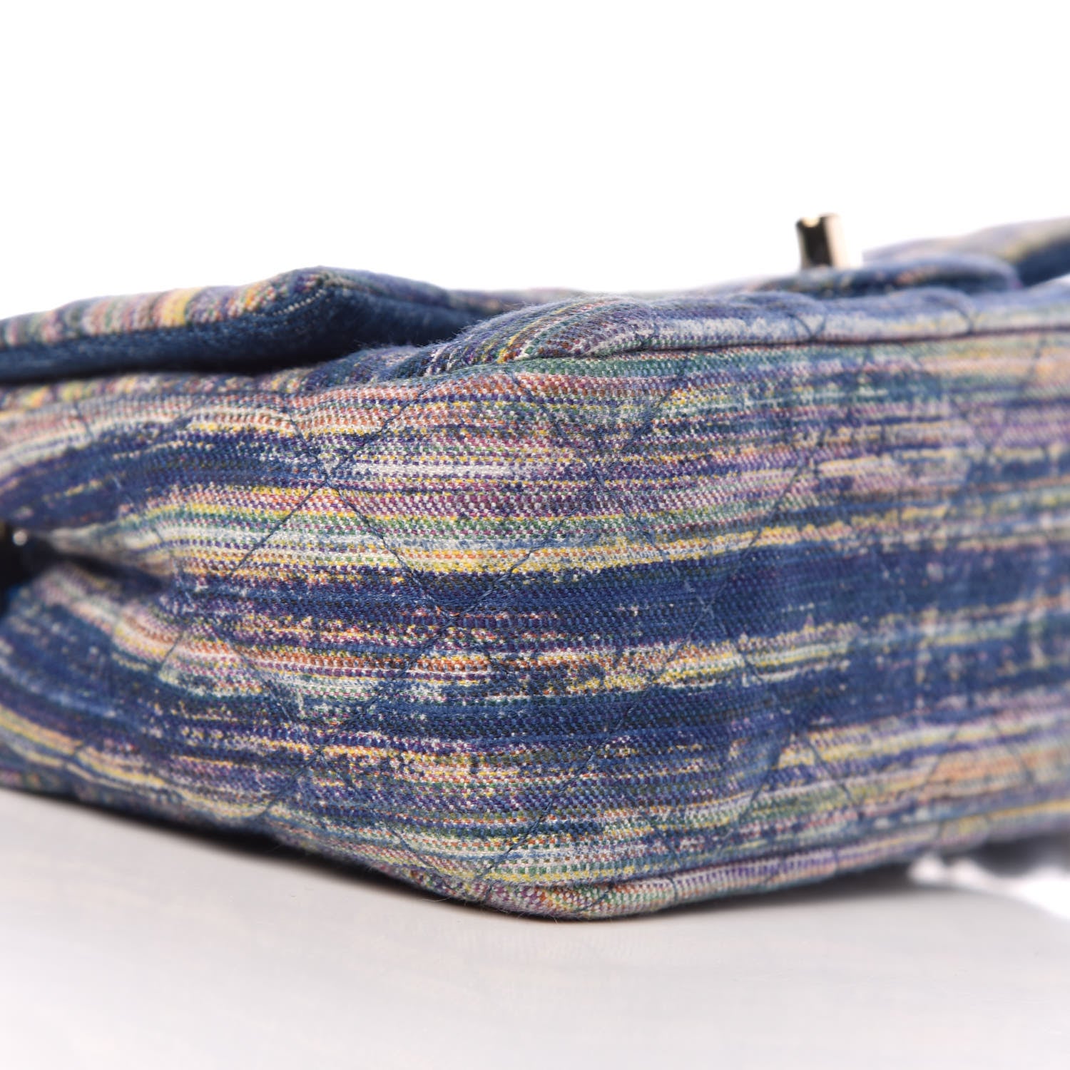 Chanel Denim Mini Rectangular Flap Bag Navy Yellow Purple Green 8 of 10
