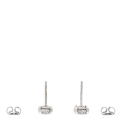 David Yurman Sterling Silver Diamond 6.5mm Chatelaine Stud Earrings 3 of 4