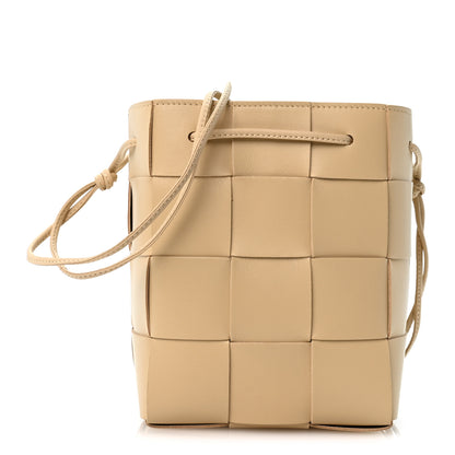 Bottega Veneta Lambskin Maxi Intrecciato Small Cassette Crossbody Bucket Bag Porridge 1 of 9