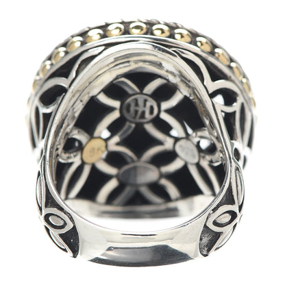 John Hardy Sterling Silver 18K Yellow Gold Kawung Coin Ring 56 7.5 4 of 5