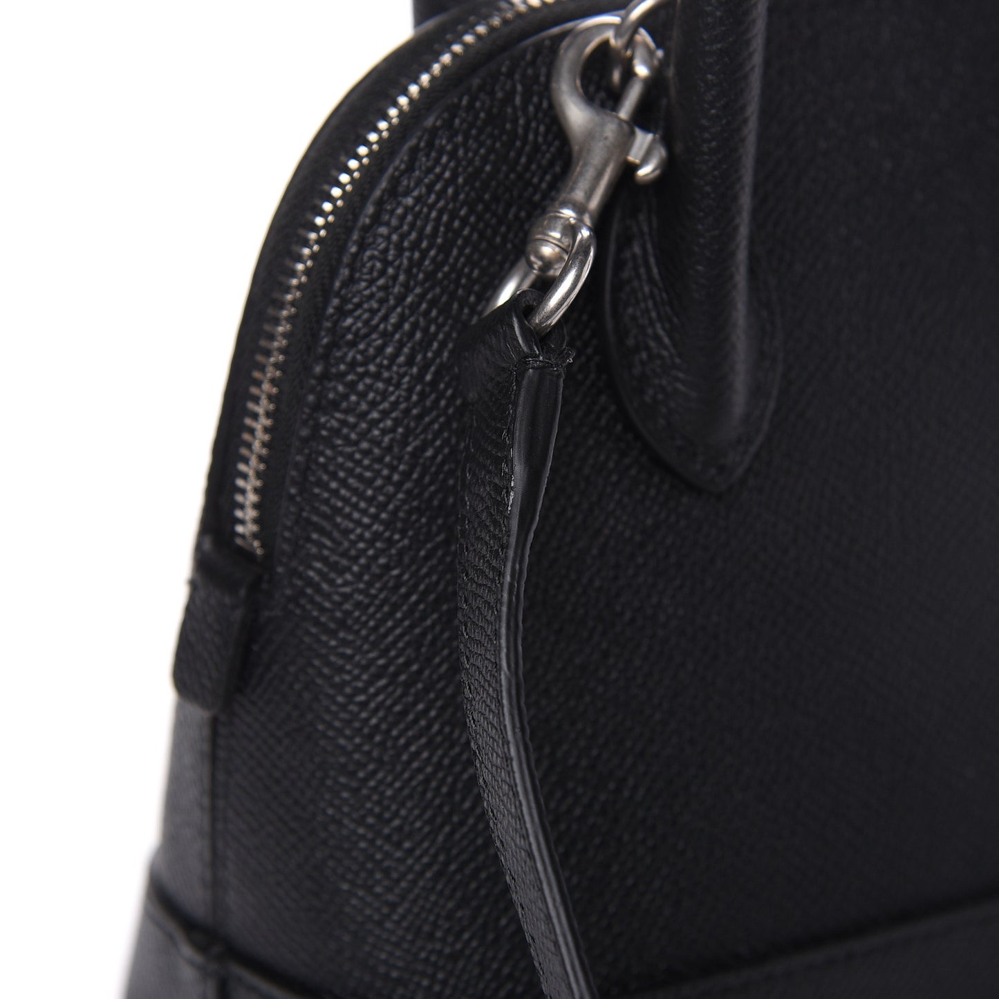 Signature Grained Calfskin XXS Ville Top Handle Bag Black