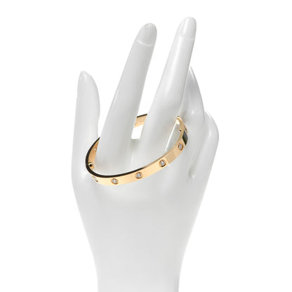 Cartier 18K Yellow Gold 10 Diamond LOVE Bracelet 17 2 of 8