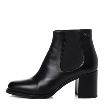 Chanel Calfskin Elastic Short Boots 39 Black 1 of 12