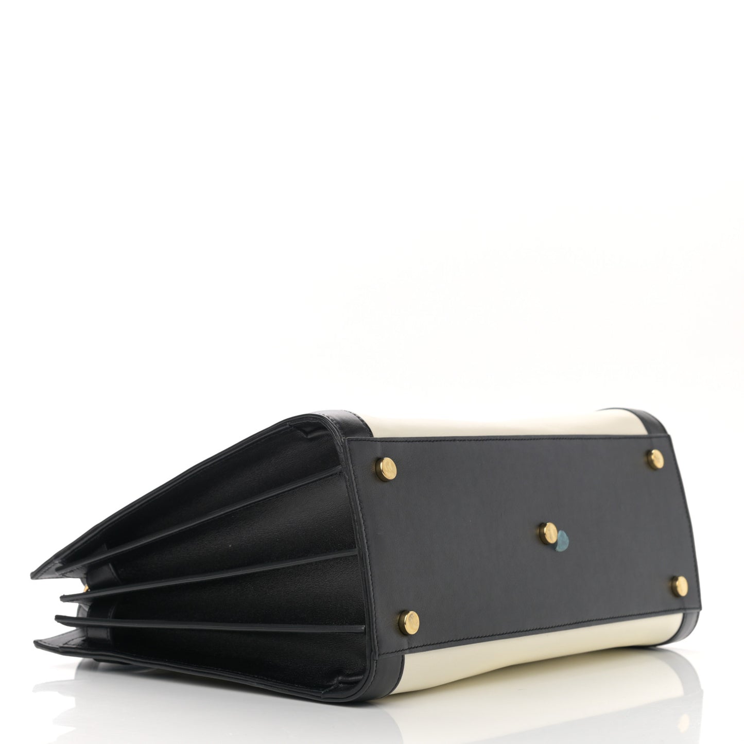 Calfskin Bi-Color Small Sac De Jour White Black