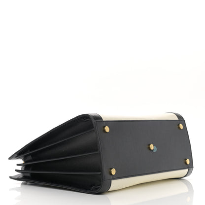 Saint Laurent Calfskin Bi-Color Small Sac De Jour White Black 4 of 12