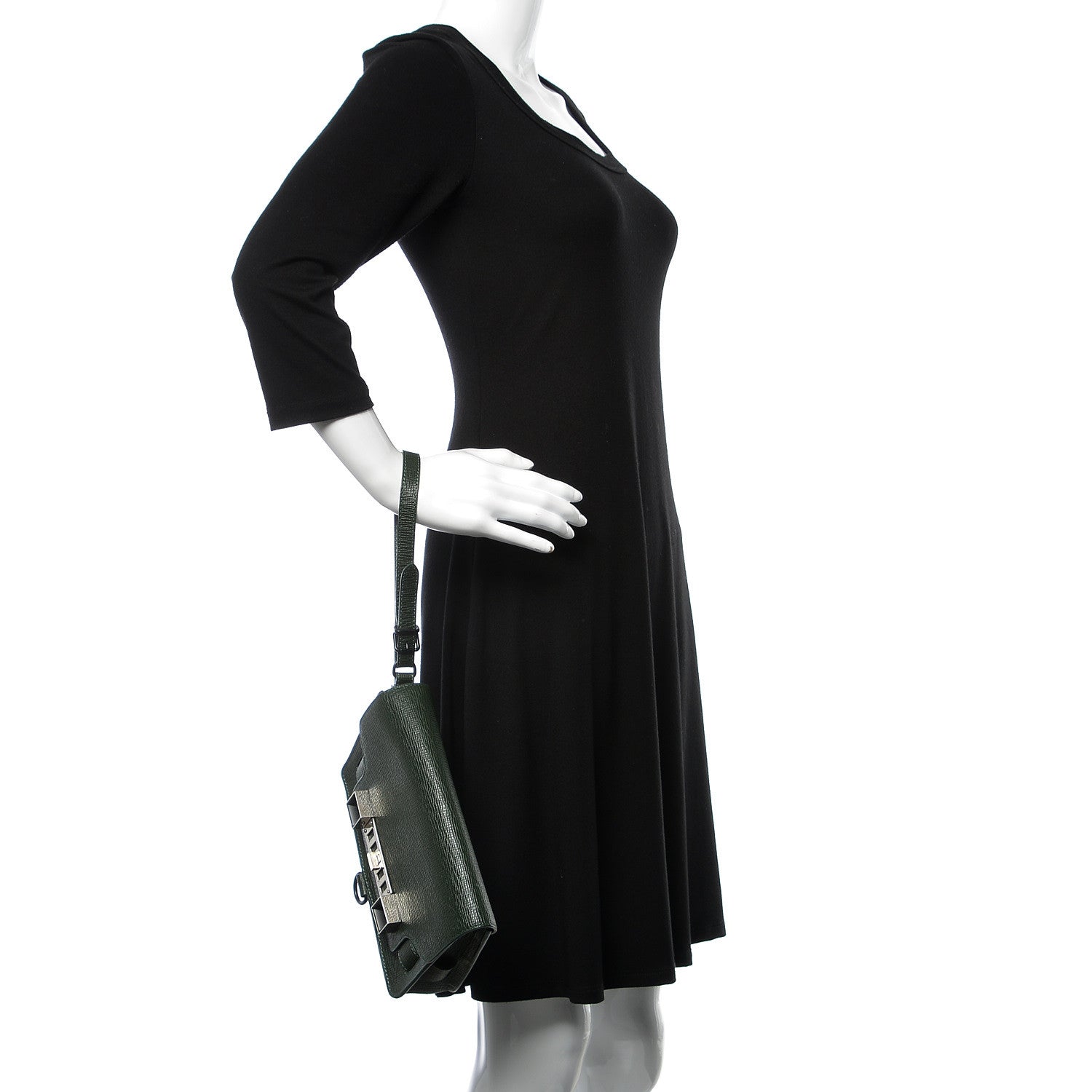 Proenza Schouler New Linosa PS11 Wristlet Clutch Verde Bottiglia 2 of 10