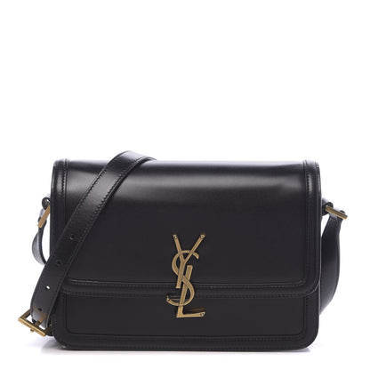 Saint Laurent Box Calfskin Monogram Medium Solferino Satchel Black 1 of 11