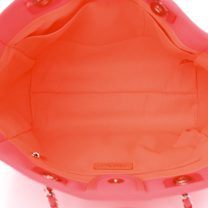 Chanel Mixed Fibers Small Deauville Tote Pink Orange 5 of 10