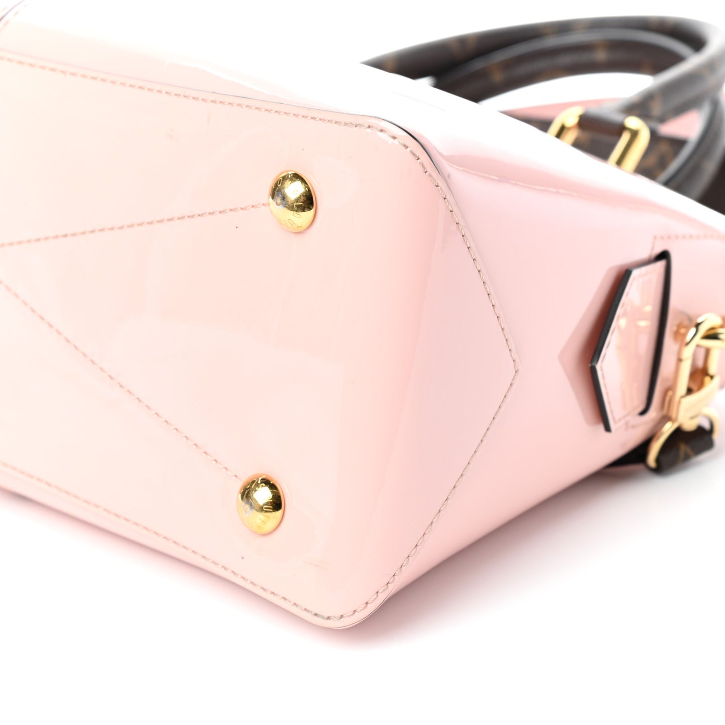 Patent Calfskin Miroir Tote Rose Ballerine