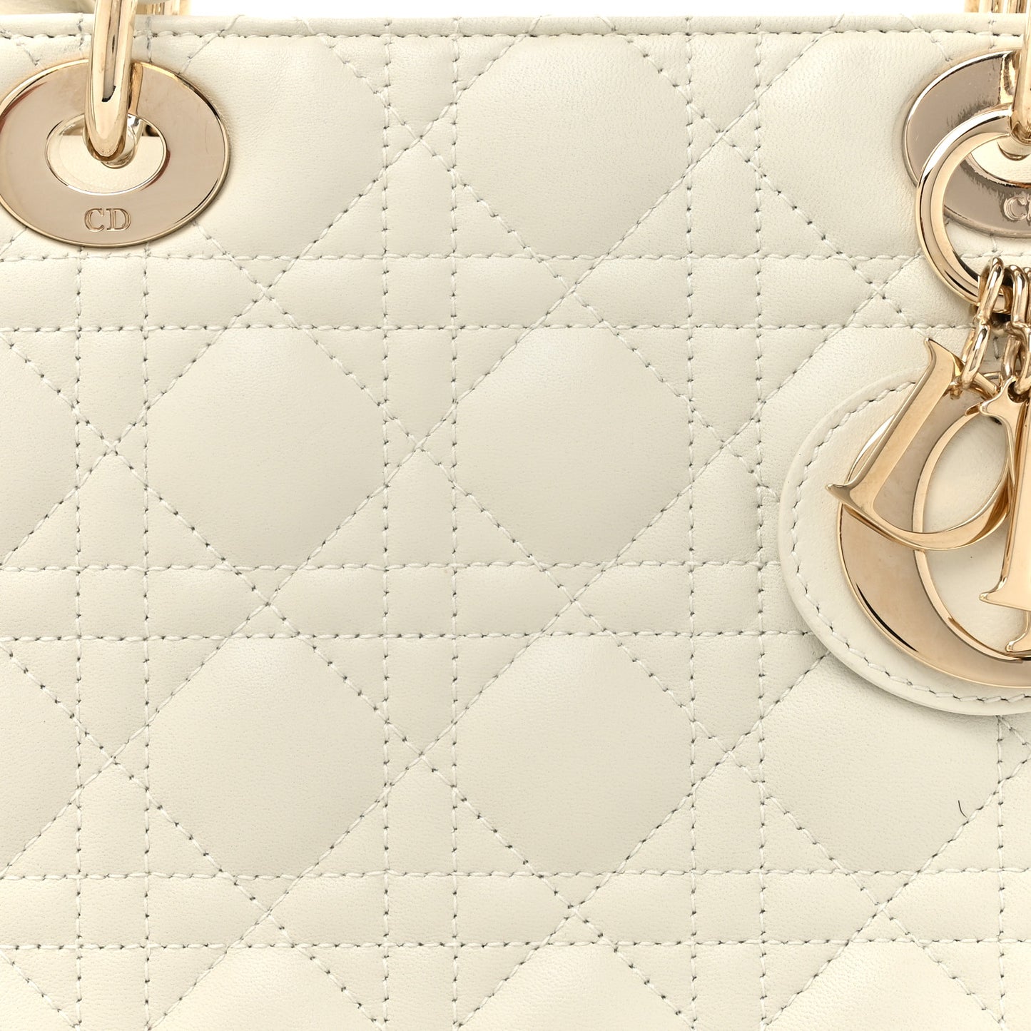 Lambskin Cannage Large Lady Dior White