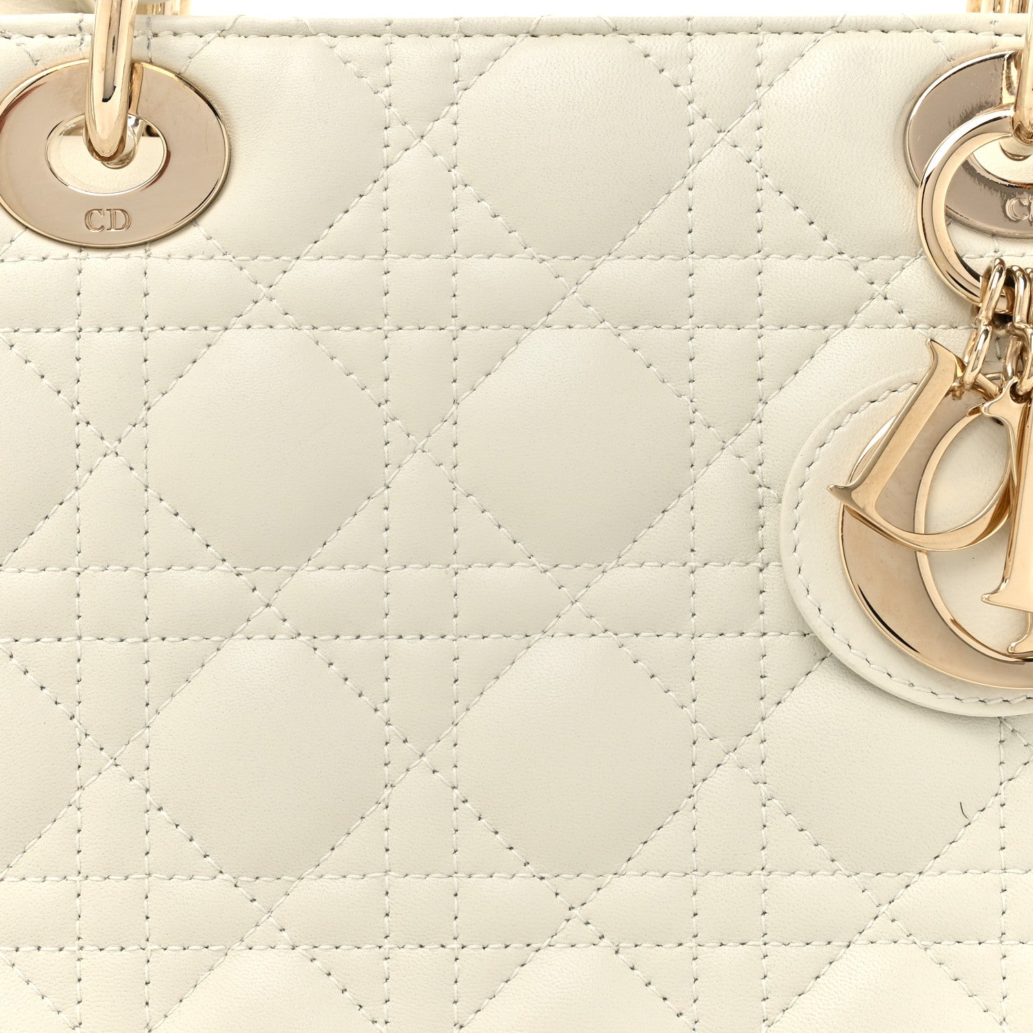 Christian Dior Lambskin Cannage Large Lady Dior White 8 of 13