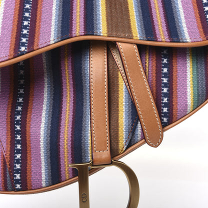 Christian Dior Canvas Striped Saddle Bag Multicolor 10 of 14