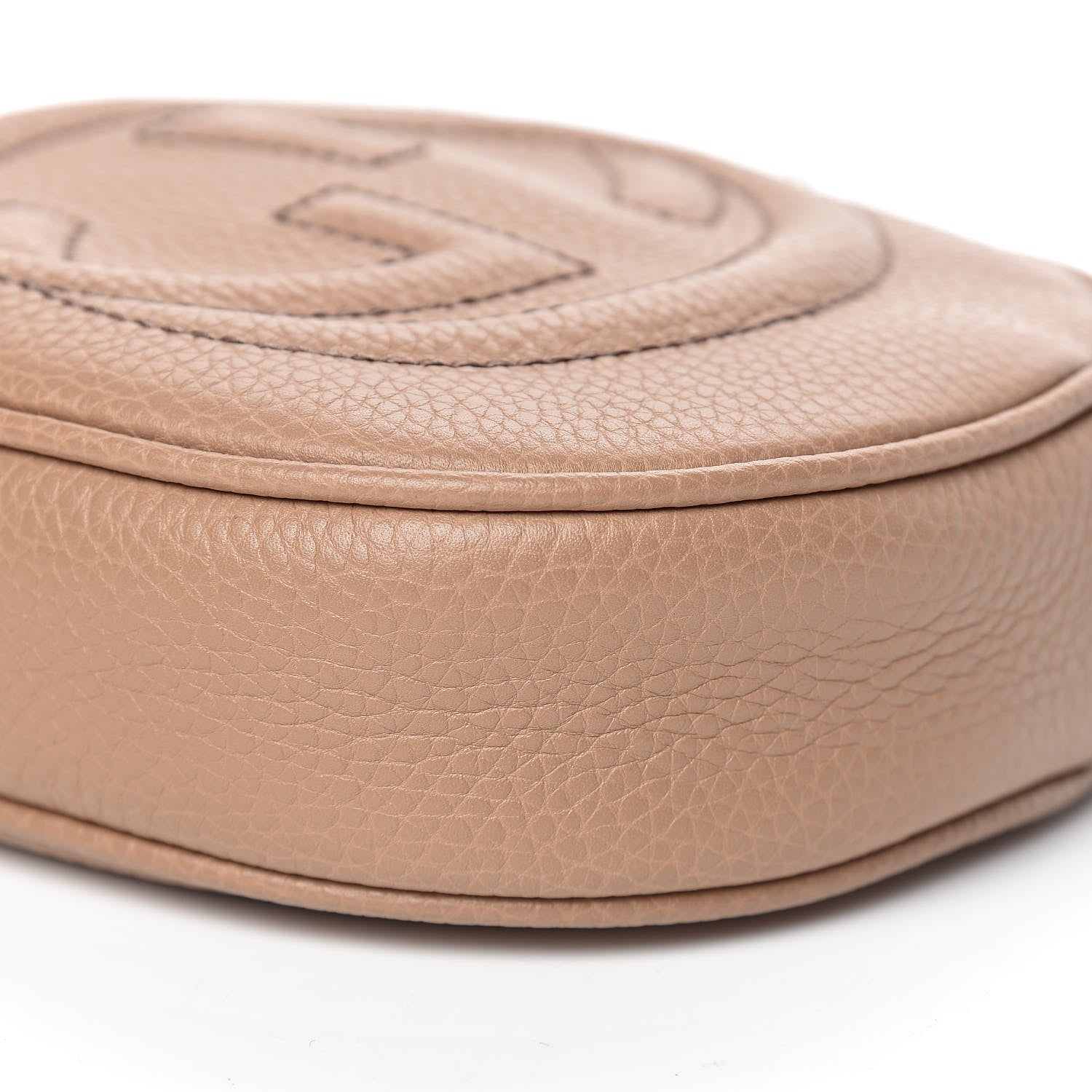 Gucci Pebbled Calfskin Mini Soho Chain Bag Camelia 9 of 10
