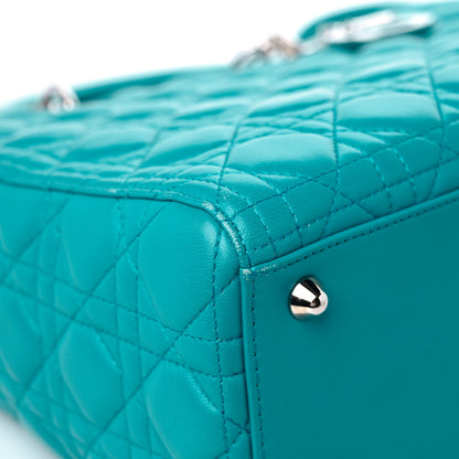 Christian Dior Lambskin Cannage Large Lady Dior Turquoise 10 of 13