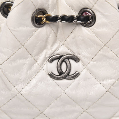 Chanel Aged Calfskin Quilted Small Gabrielle Backpack Black White 10 of 12