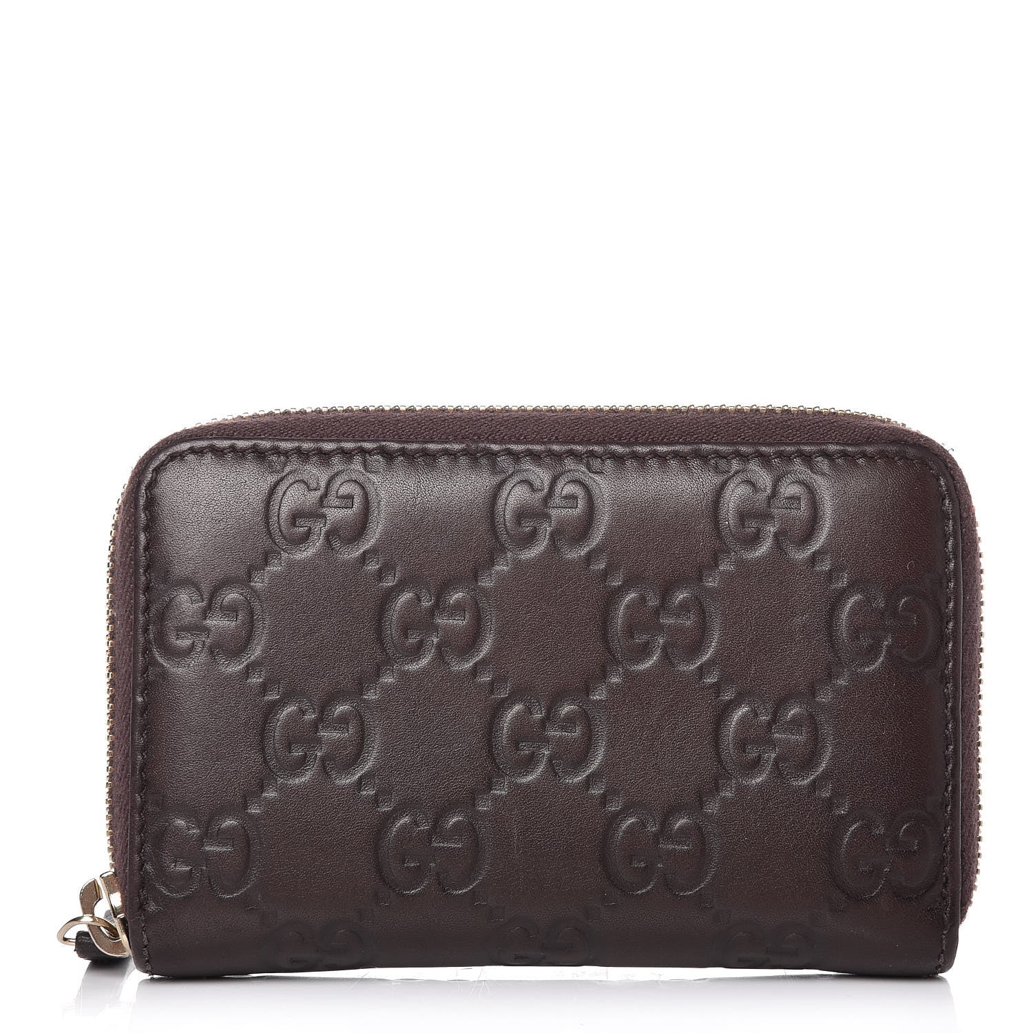 Gucci Guccissima Zip Around Card Case Chocolate 1 of 6
