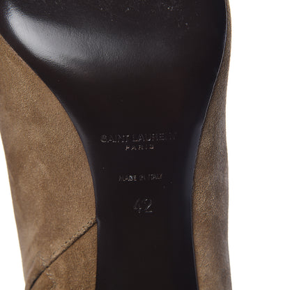 Saint Laurent Suede Loulou Ankle 70 Zip Boot 42 New Sigaro 7 of 10