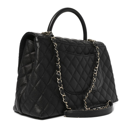 Chanel Caviar Quilted Medium Coco Handle Flap Black 3 of 10