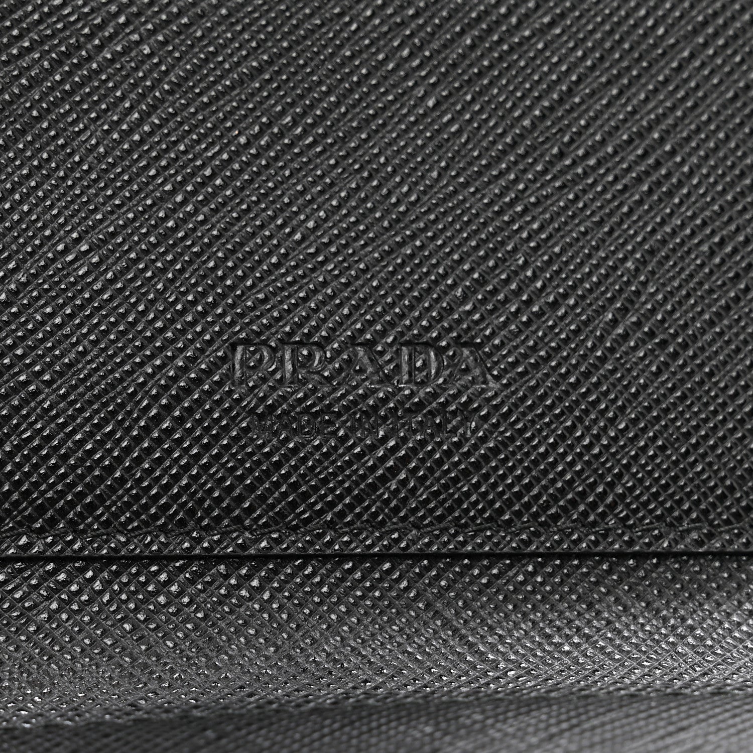 Prada Saffiano Metal Card Holder Compact Wallet Black 6 of 6