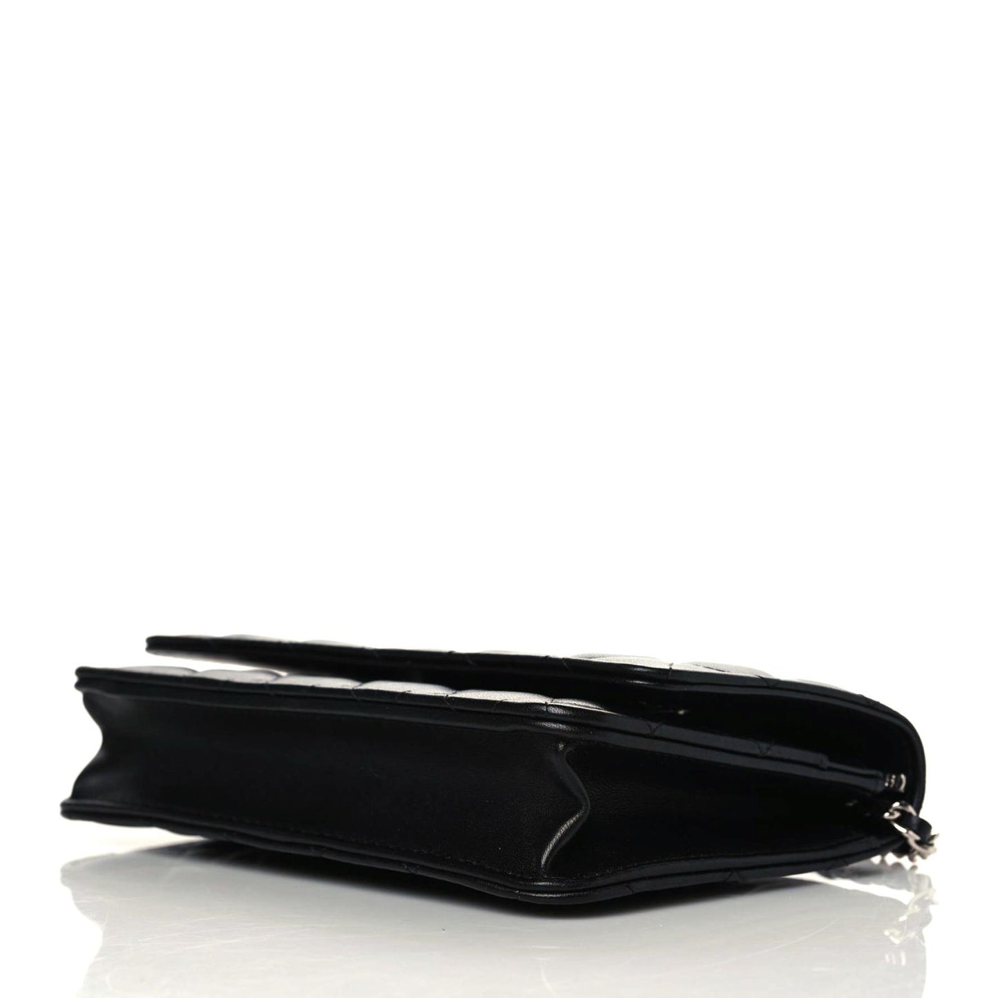 Lambskin Quilted Wallet On Chain WOC Black