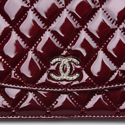 Chanel Patent Quilted Brilliant Wallet On Chain WOC Red 9 of 12