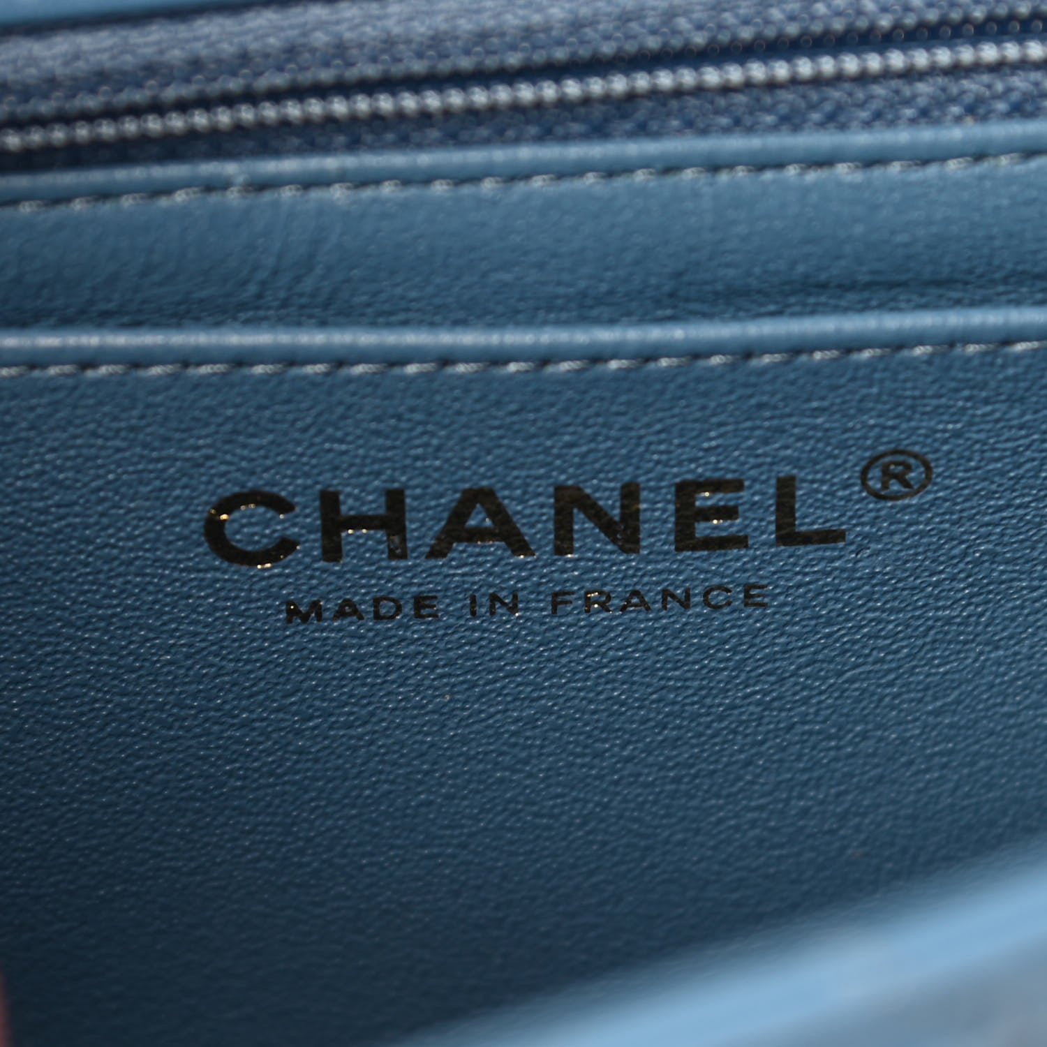 Chanel Lambskin Quilted Mini Square Flap Blue 6 of 9