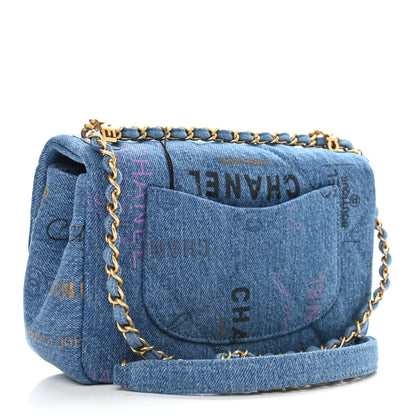 Chanel Denim Quilted Mini Denim Mood Rectangular Flap Blue Multicolor 3 of 9