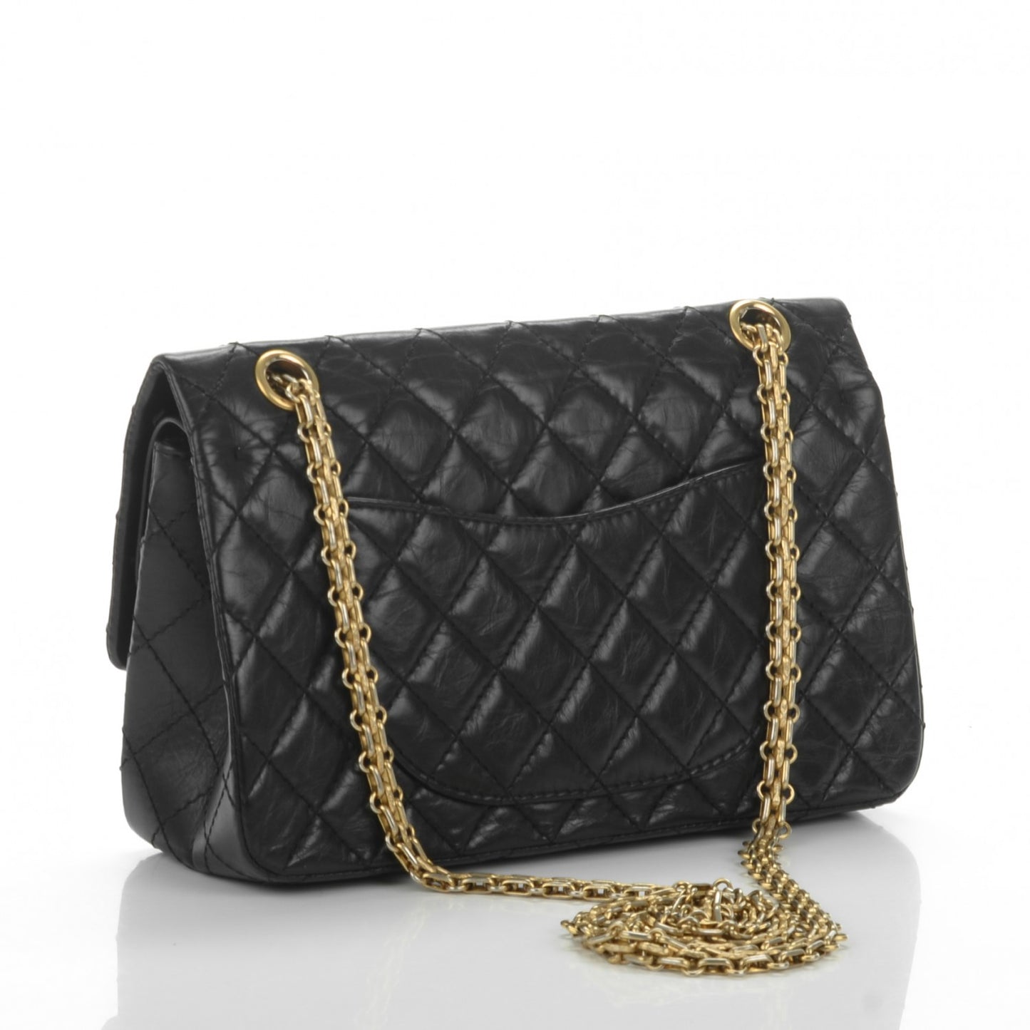 Aged Calfskin Quilted 2.55 Reissue 225 Flap Black