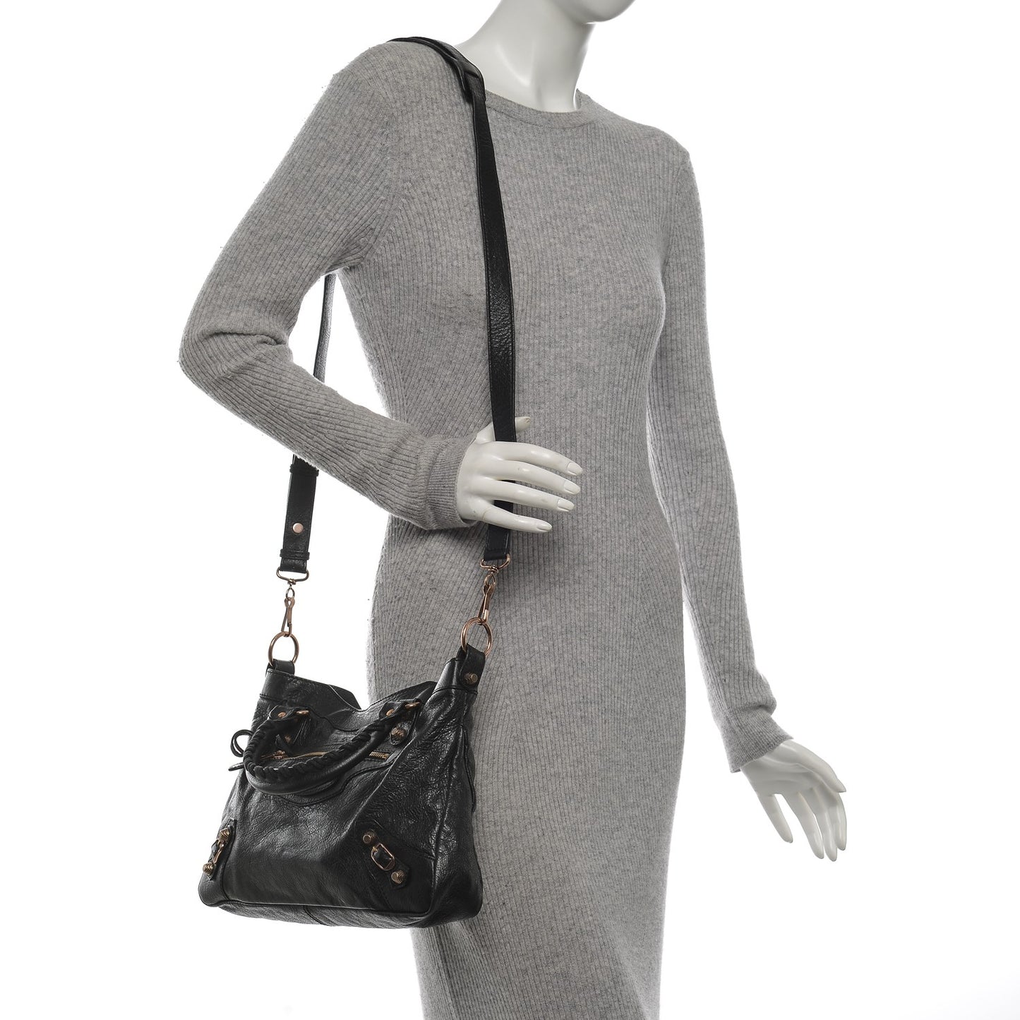 Agneau Giant 12 Rose Gold Hardware Town Black