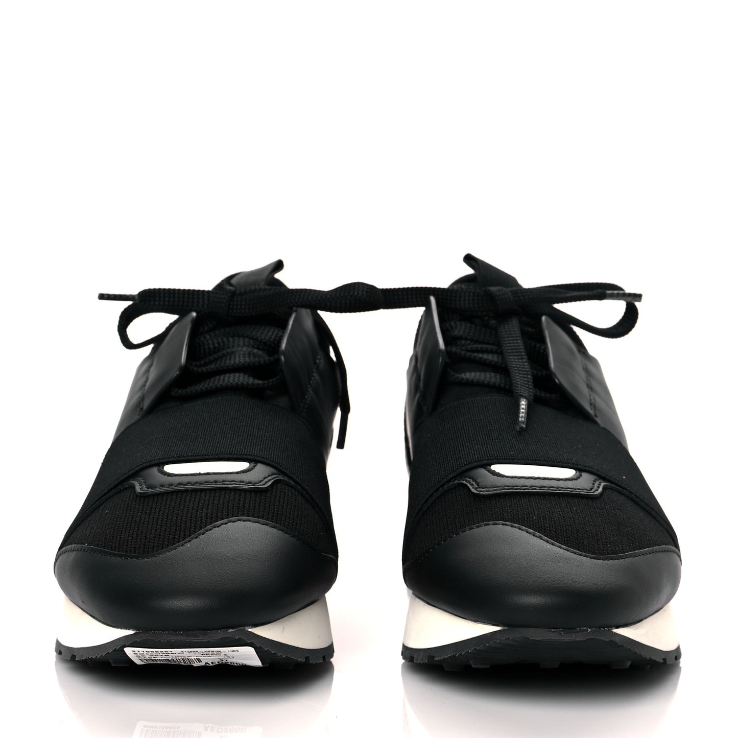 Mesh Calfskin Neoprene Womens Race Runner Sneakers 37 Black Rose Fluo