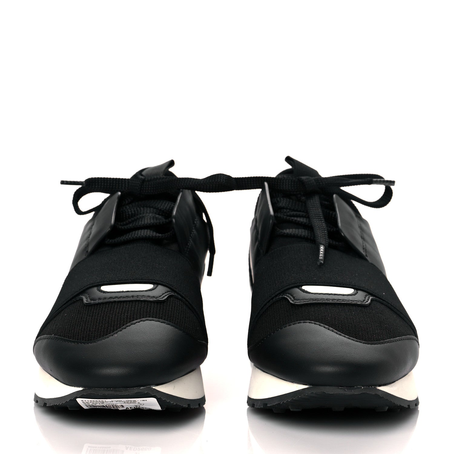 Balenciaga Mesh Calfskin Neoprene Womens Race Runner Sneakers 37 Black Rose Fluo 2 of 9