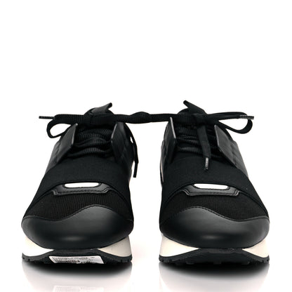 Balenciaga Mesh Calfskin Neoprene Womens Race Runner Sneakers 37 Black Rose Fluo 2 of 9