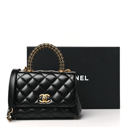 Chanel Calfskin Quilted Extra Mini Coco Handle Flap Black 11 of 11
