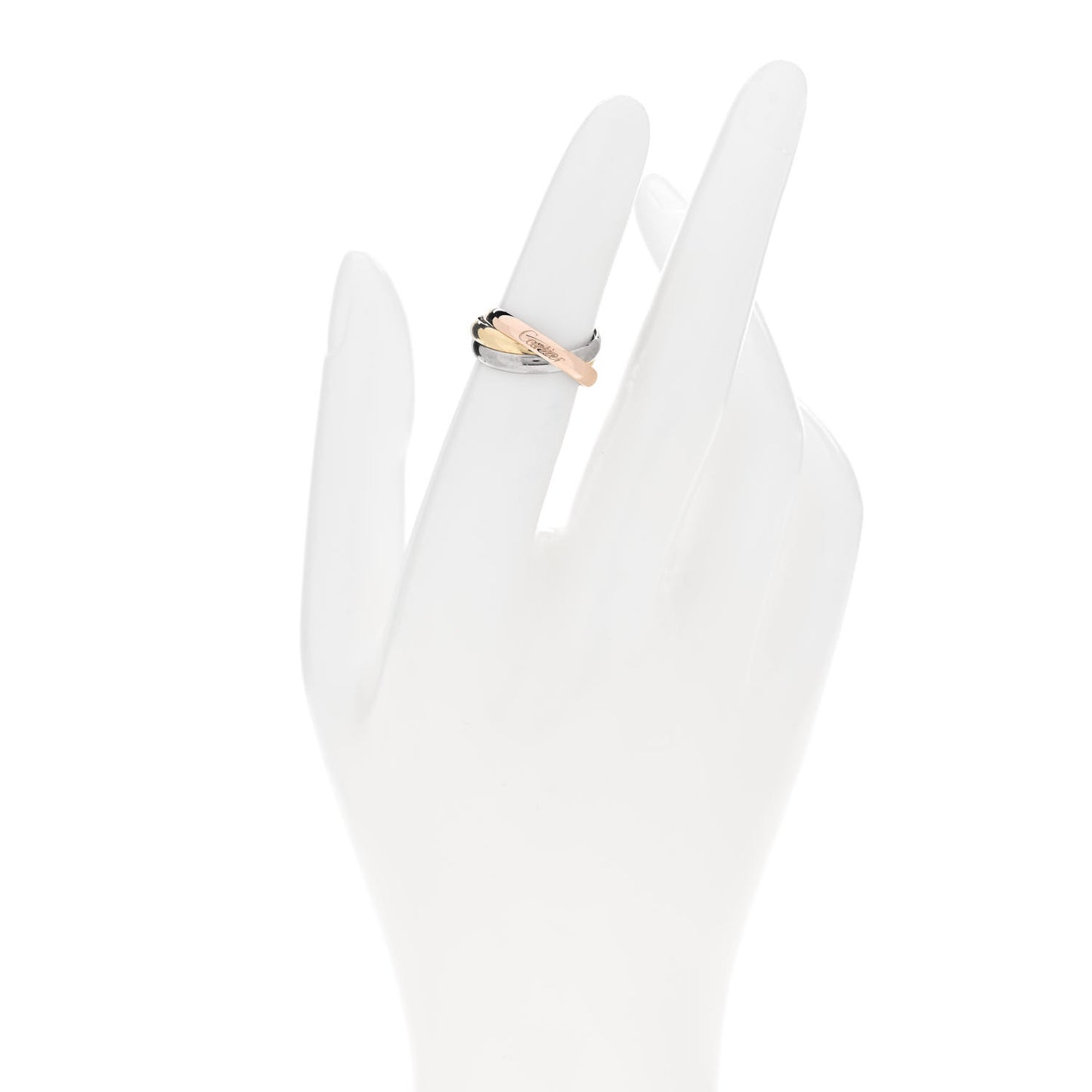 18K Pink Yellow White Gold Small Trinity Ring 48 4.5