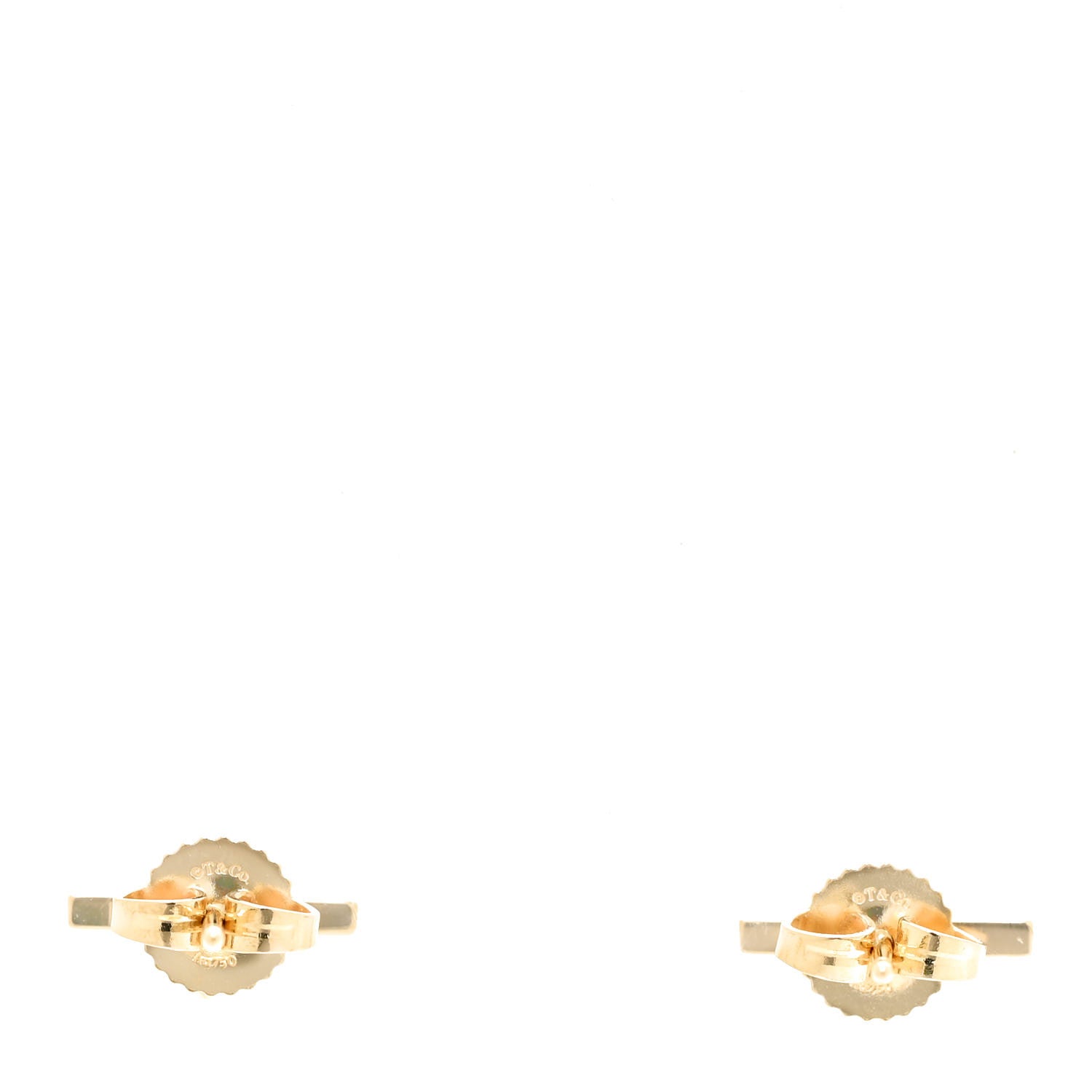 Tiffany 18K Yellow Gold Medium T Wire Hoop Earrings 4 of 5