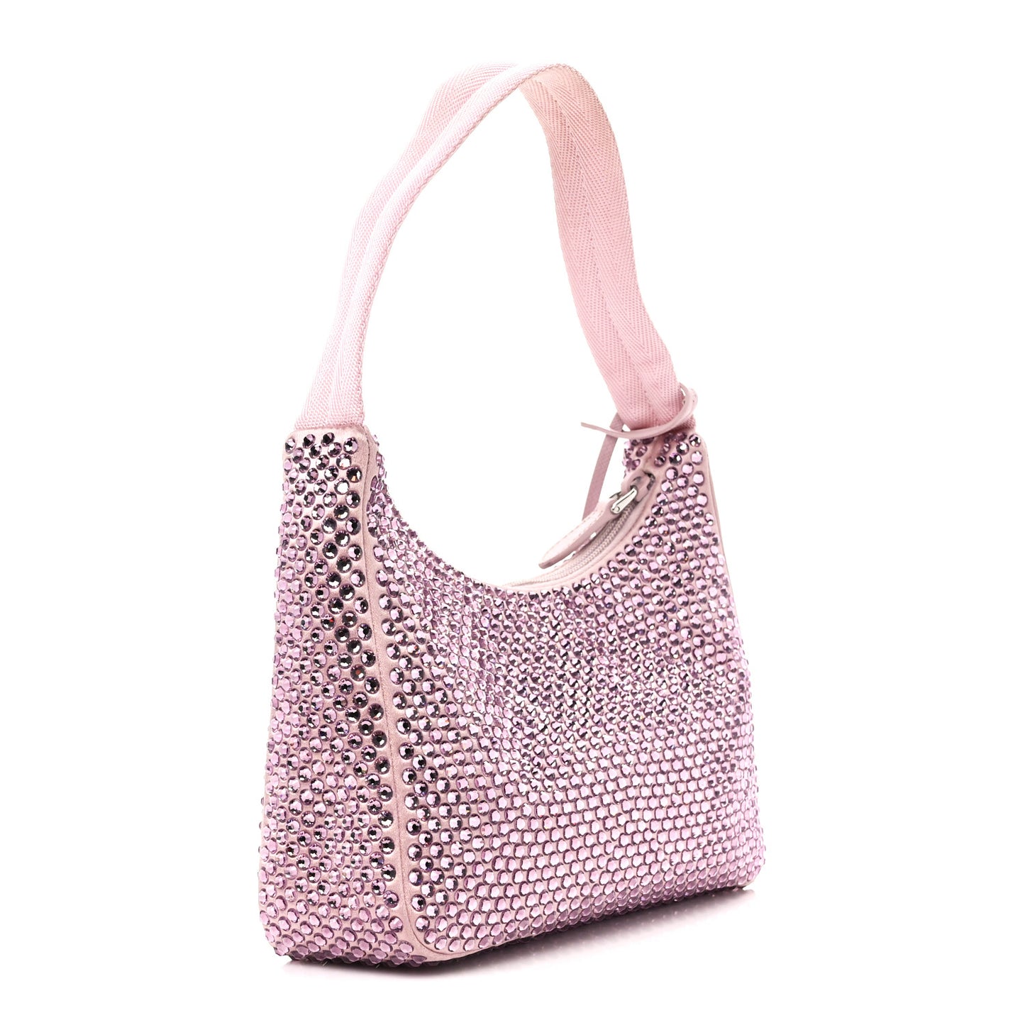 Satin Crystal Mini Re-Edition 2000 Bag Alabastro