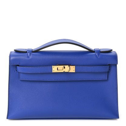 Hermes Swift Kelly Pochette Clutch Bleu Electrique 1 of 11